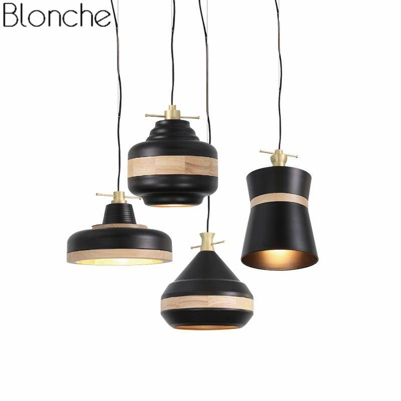 Suspension LED noire bois Country | Marco Lucetti