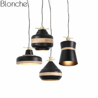 Suspension LED noire bois Country | Marco Lucetti