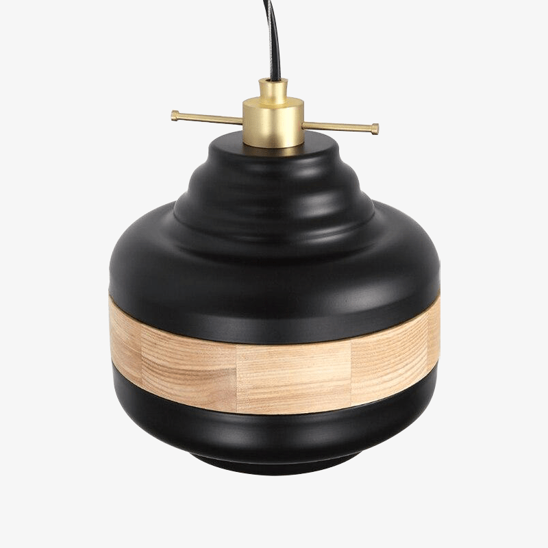 Suspension LED noire bois Country | Marco Lucetti