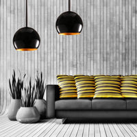 Suspension LED noire en boule nacrée | Marco Lucetti