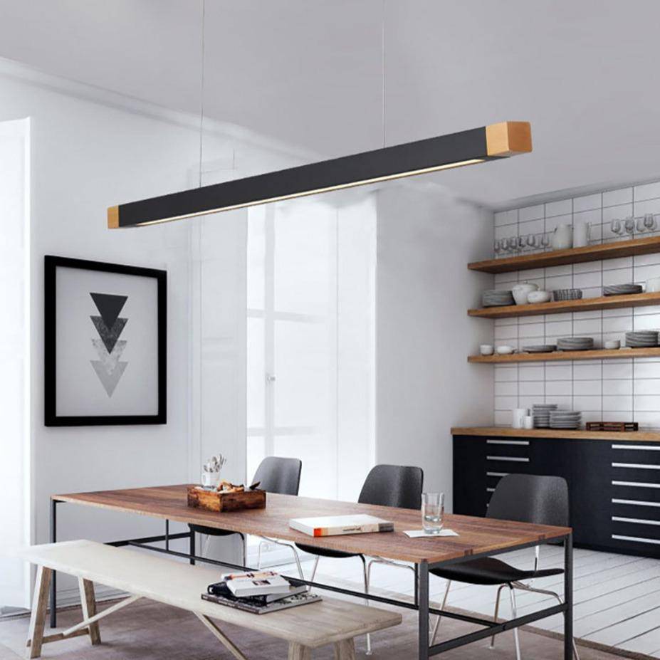 Suspension LED Noire Longue en Métal - Design Élégant | Marco Lucetti