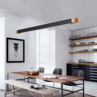 Suspension LED Noire Longue en Métal - Design Élégant | Marco Lucetti