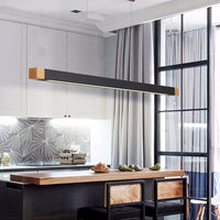 Suspension LED Noire Longue en Métal - Design Élégant | Marco Lucetti