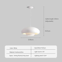 Suspension LED Nordic Champignon suspendu - Design Épuré | Marco Lucetti Blanc 30cm / Blanc frais