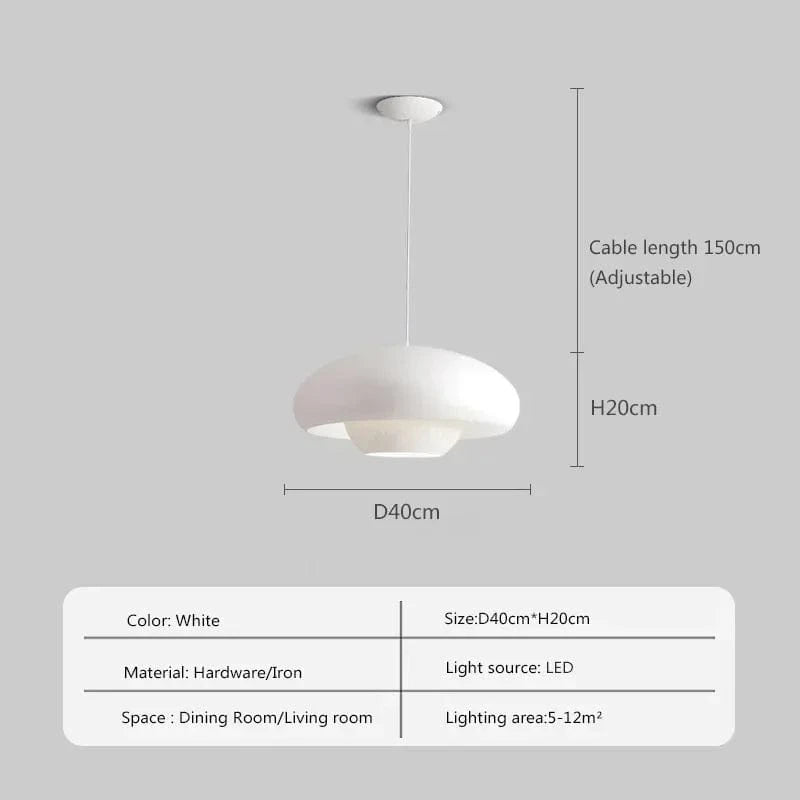 Suspension LED Nordic Champignon suspendu - Design Épuré | Marco Lucetti Blanc 40cm / Blanc frais