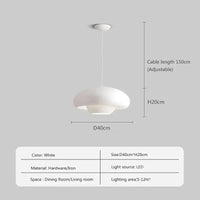 Suspension LED Nordic Champignon suspendu - Design Épuré | Marco Lucetti Blanc 40cm / Blanc frais