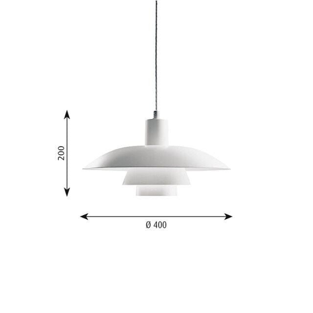 Suspension LED Nordic Cone Plate | Marco Lucetti Blanc - 40cm