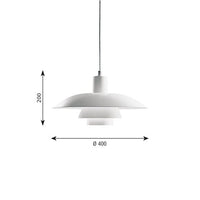 Suspension LED Nordic Cone Plate | Marco Lucetti Blanc - 40cm