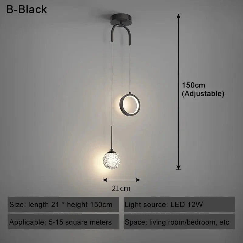 Suspension LED Nordic Glow | Marco Lucetti Style B-noir / Blanc froid