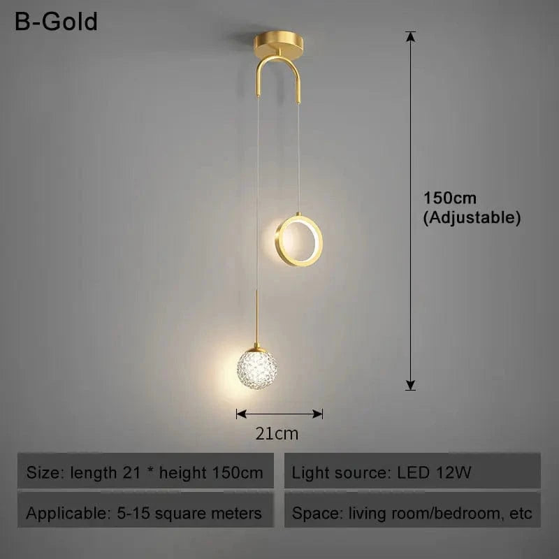 Suspension LED Nordic Glow | Marco Lucetti Style B-or / Blanc froid