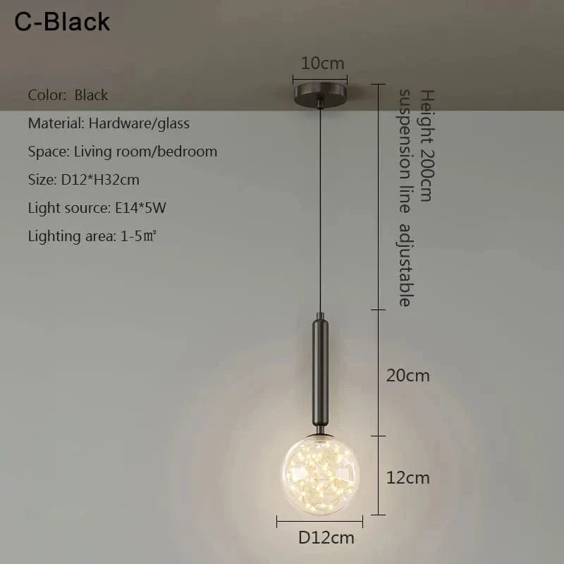 Suspension LED Nordic Glow | Marco Lucetti Style C-noir / Blanc froid