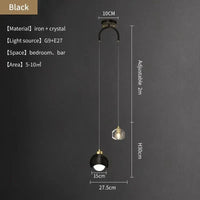 Suspension LED Nordic Glow | Marco Lucetti Style D-noir / Blanc froid
