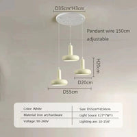 Suspension LED Nordic Minimalist Design | Marco Lucetti 023PL002 Blanc 3H D / Blanc froid