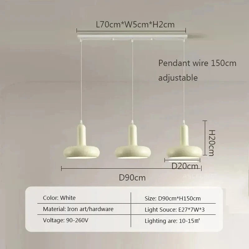 Suspension LED Nordic Minimalist Design | Marco Lucetti 023PL002 Blanc 3H L / Blanc froid