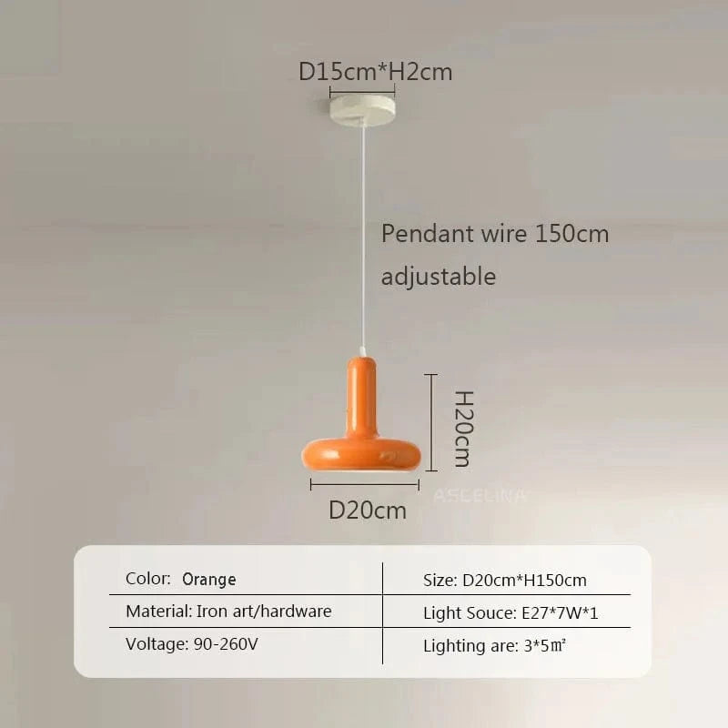 Suspension LED Nordic Minimalist Design | Marco Lucetti 023PL002 Orange 1H / Blanc froid