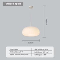 Suspension LED "Nordic Stripes Cream & Apples" | Marco Lucetti PL802 A 20 cm PL / Blanc froid-Pas de RC