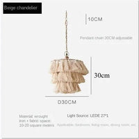 Suspension LED Nordic Style | Marco Lucetti Beige-D30CM