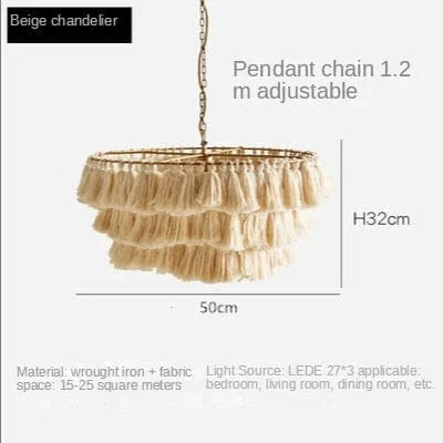 Suspension LED Nordic Style | Marco Lucetti Beige-D50CM