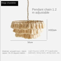 Suspension LED Nordic Style | Marco Lucetti Beige-D50CM