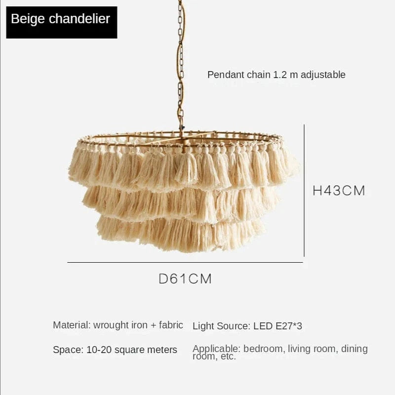 Suspension LED Nordic Style | Marco Lucetti Beige-D60CM