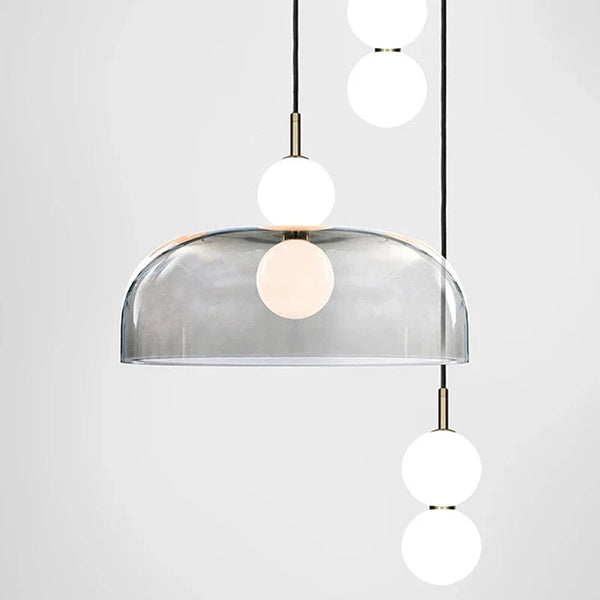 Suspension LED Nordica en verre gris fumé | Marco Lucetti