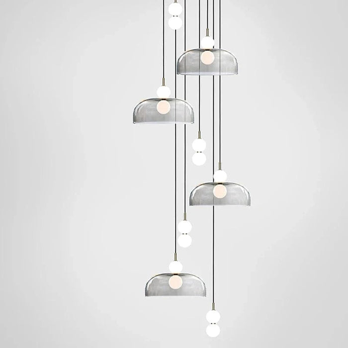 Suspension LED Nordica en verre gris fumé | Marco Lucetti