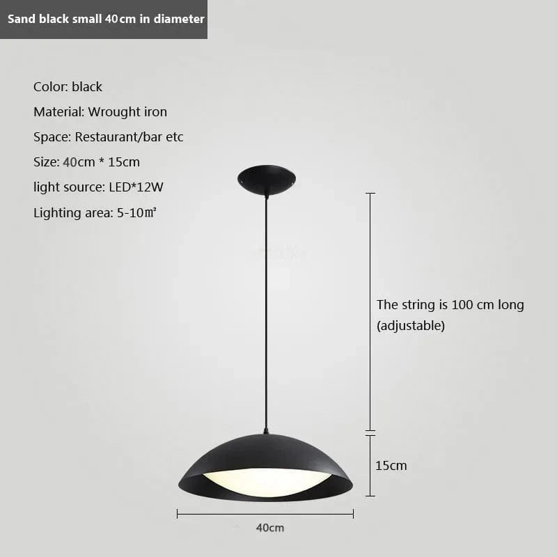 Suspension LED Nordik en fer au design moderne | Marco Lucetti PL535 Noir 40cm / Blanc froid