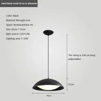 Suspension LED Nordik en fer au design moderne | Marco Lucetti PL535 Noir 40cm / Blanc froid