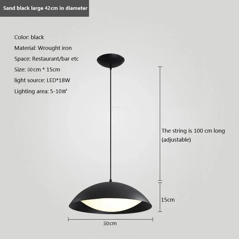 Suspension LED Nordik en fer au design moderne | Marco Lucetti PL535 Noir 50cm / Blanc froid