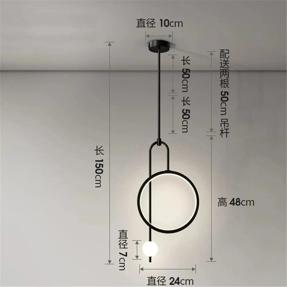 Suspension LED Nordik - Luminosité et Élégance | Marco Lucetti Noir / Lumières chaudes