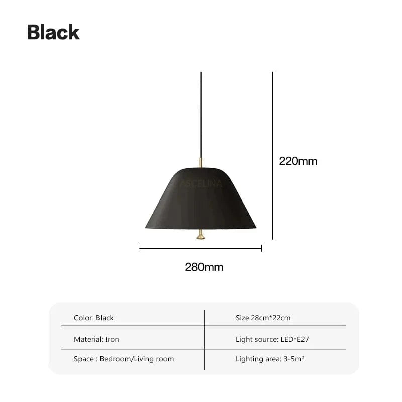 Suspension LED Nordik Minimal™ | Marco Lucetti Noir 28cm / Blanc froid