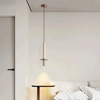 Suspension LED Nordik moderne pour chambre à coucher, chevet - Design épuré en ligne longue - Décoration Maison Jaune Noir Pierre | Marco Lucetti