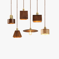 Suspension LED Nordika en laiton et bois pour cuisine îlot - Luminaire design | Marco Lucetti