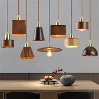 Suspension LED Nordika en laiton et bois pour cuisine îlot - Luminaire design | Marco Lucetti