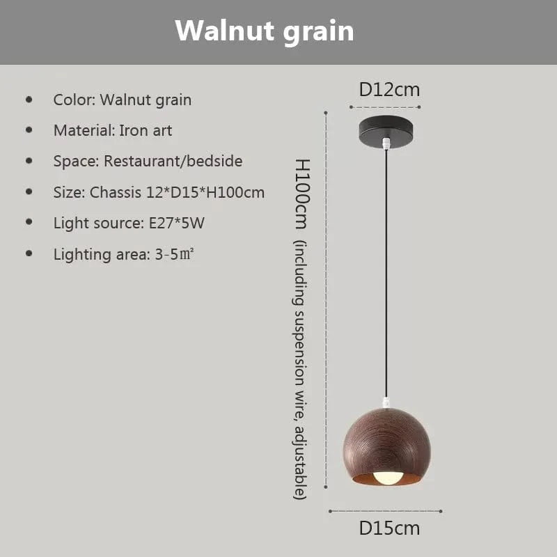 Suspension LED nordique  de style scandinave | Marco Lucetti PL813 Grains de Noyer / Blanc froid