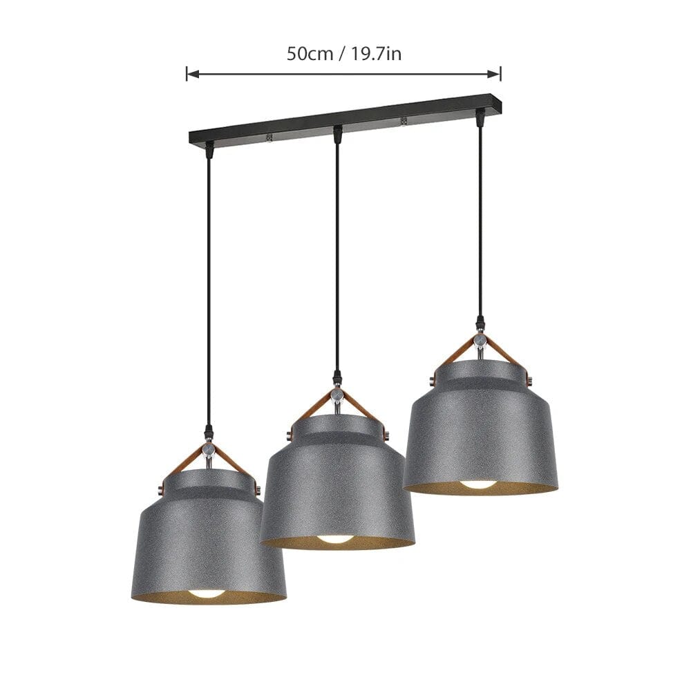 Suspension LED nordique élégante | Marco Lucetti 3 Têtes Noir Rect