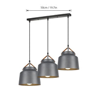 Suspension LED nordique élégante | Marco Lucetti 3 Têtes Noir Rect