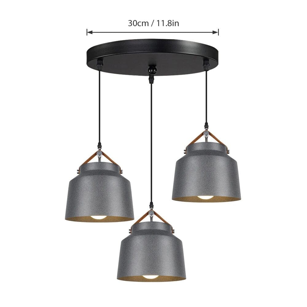 Suspension LED nordique élégante | Marco Lucetti Disque noir 3 têtes