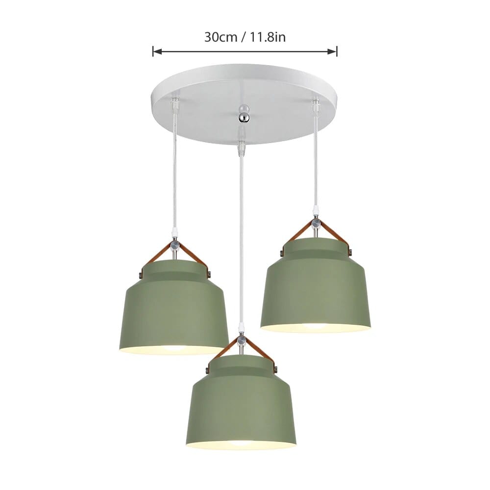 Suspension LED nordique élégante | Marco Lucetti Disque vert 3 têtes