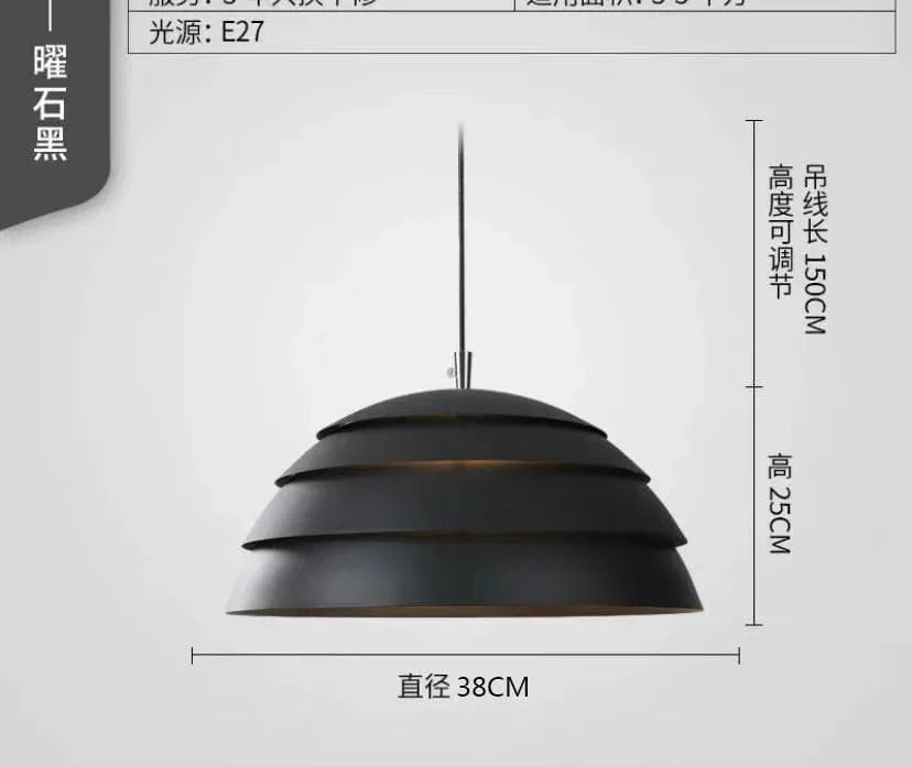 Suspension LED Nordique Élégante | Marco Lucetti Noir / Lumière blanche