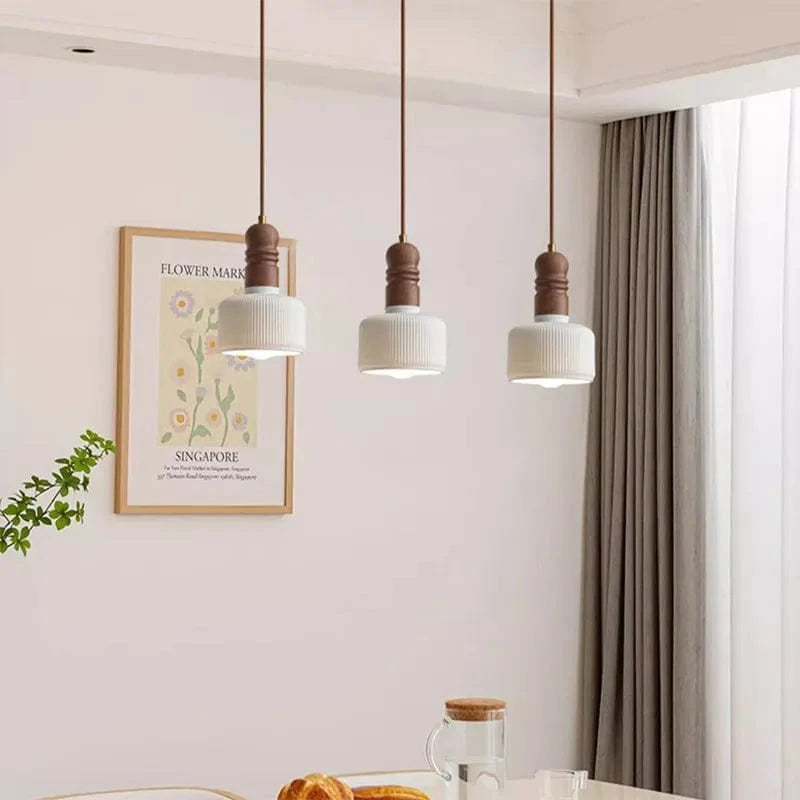 Suspension LED nordique en bois massif et céramique de haute qualité | Marco Lucetti