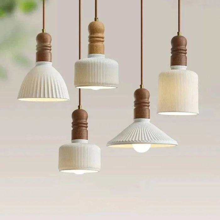 Suspension LED nordique en bois massif et céramique de haute qualité | Marco Lucetti