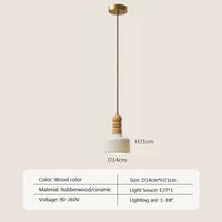 Suspension LED nordique en bois massif et céramique de haute qualité | Marco Lucetti LPL126 14cm Bois / Blanc froid