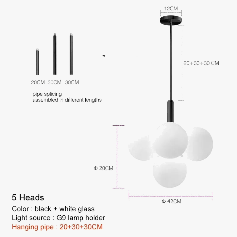 Suspension LED nordique en boule de verre design | Marco Lucetti