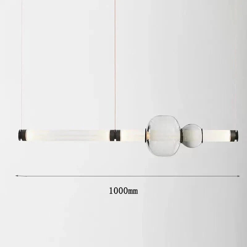 Suspension LED nordique en verre de luxe | Marco Lucetti Noir 100cm / Blanc froid