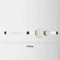 Suspension LED nordique en verre de luxe | Marco Lucetti Noir 100cm / Blanc froid