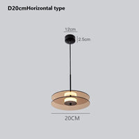 Suspension LED nordique en verre design | Marco Lucetti D20cm horizontale / Verre ambré / Blanc chaud 3000K