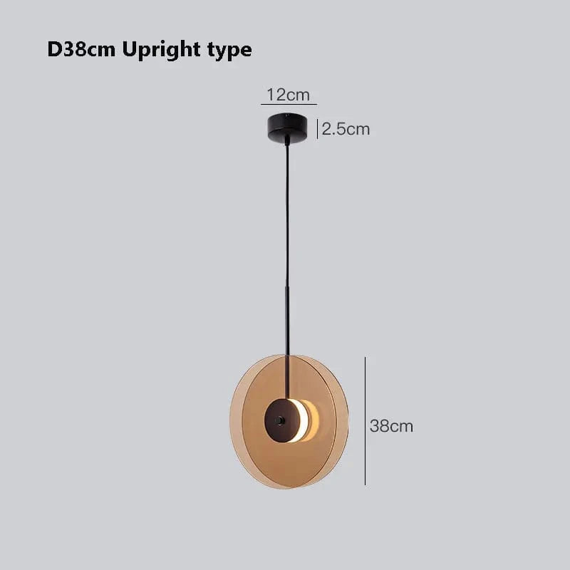 Suspension LED nordique en verre design | Marco Lucetti D38cm Montant / Verre ambré / Blanc chaud 3000K