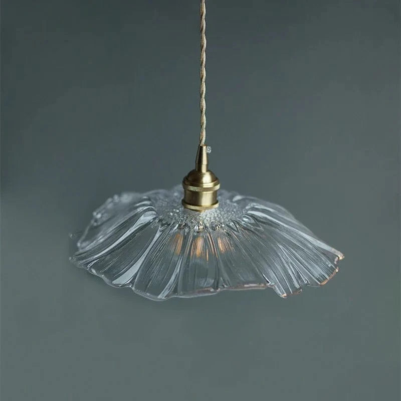 Suspension LED Nordique en Verre Laiton - Fleur Scandinave | Marco Lucetti