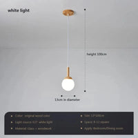 Suspension LED nordique en verre - Oiseau rond en bois | Marco Lucetti PL580 A-blanc